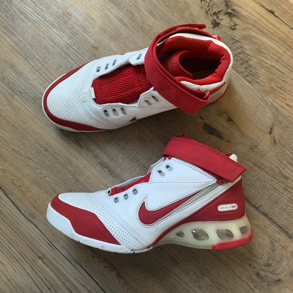 nike red and white high tops